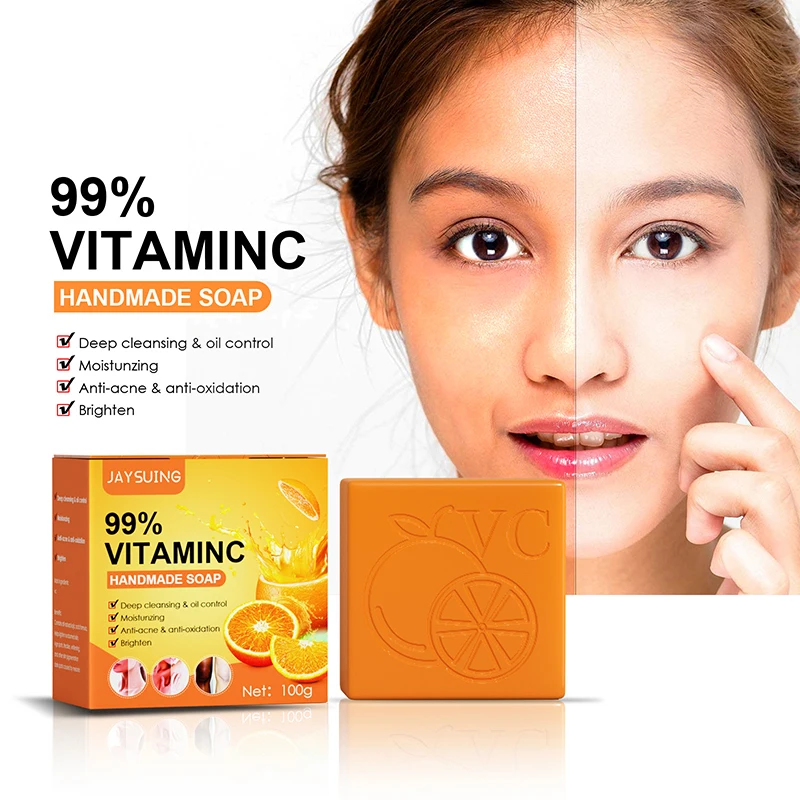 Vitamina C Sabonete Hidratante Corporal Limpeza Livrar-se da Acne Articulações Cotovelos Melanina Clareamento Sabão de Mão Iluminar a Pele