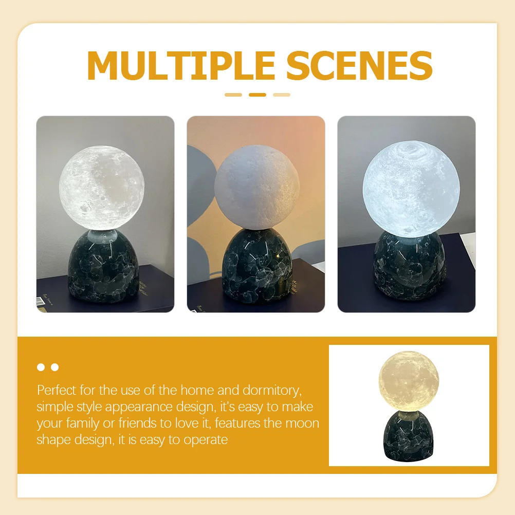 

1 set 1 Set 3D Moon Lamp Creative Night Light Romantic Bedside Lamp Decorative Moon Light For Bedroom Small Nightlight With