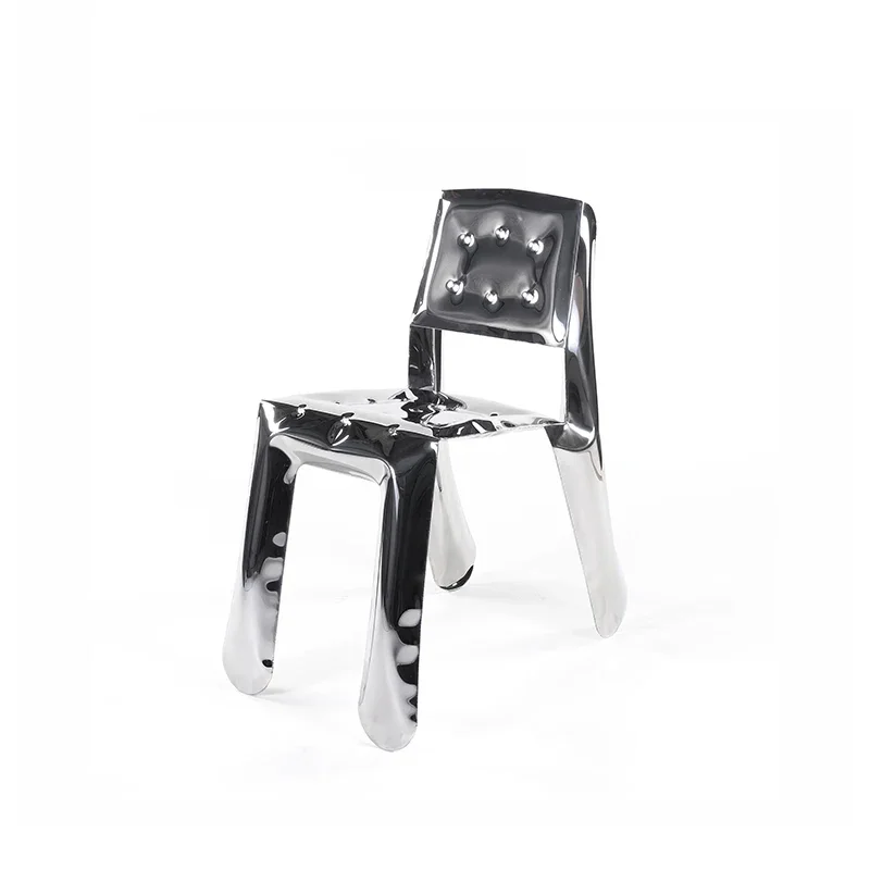

Modern Internet celebrity designer creative space guest restaurant metal balloon back dining chair art decorative stool
