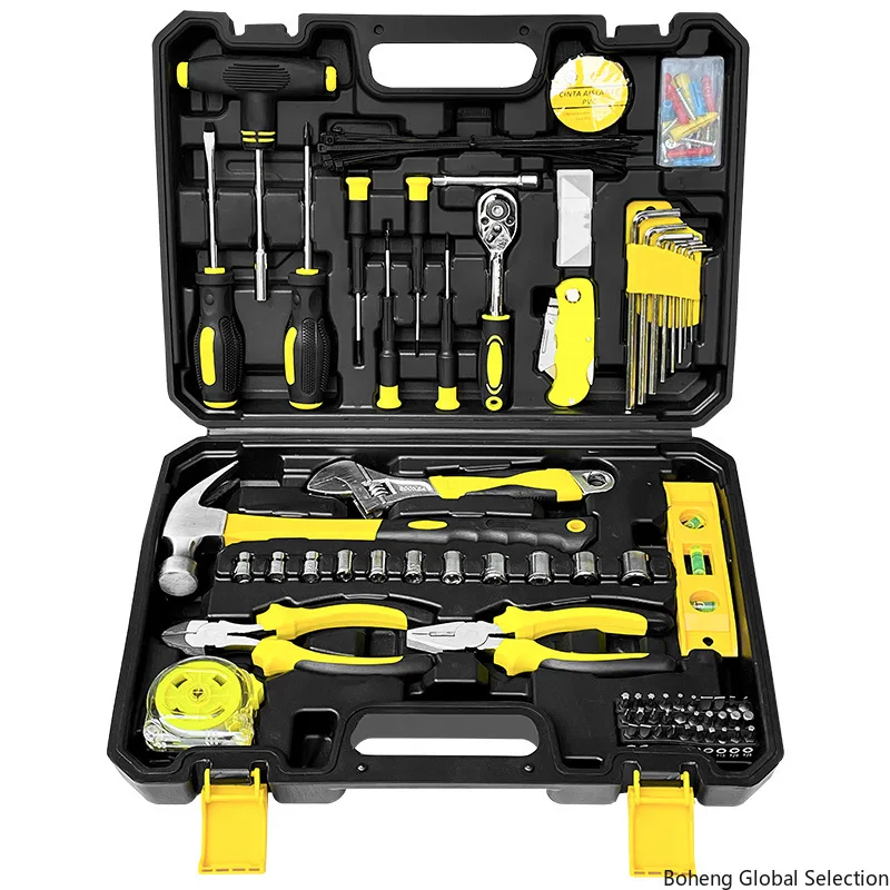 Combination Hardware Tool Set Tool Box Car Tool Kit Hand Tools Wrench Screwdriver Home and Car Repair Maintenance Kit