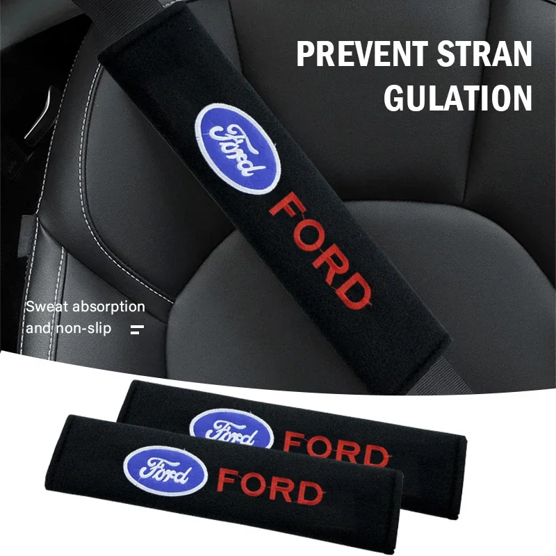 2PCS Car Seat Belt Pads Cotton Safety Seat Belt Cover For Ford Fiesta EcoSport Escort focus 1 2 3 mk2 mk3 mk4 mk5 m Car Styling