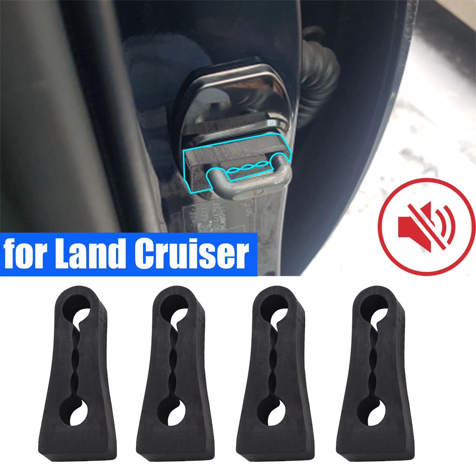 Door Lock Buffer Damper For Toyota Land Cruiser J100 J200 LC100 LC200 Soundproof Insulation Quiet Deaf Noise Seal Deadener