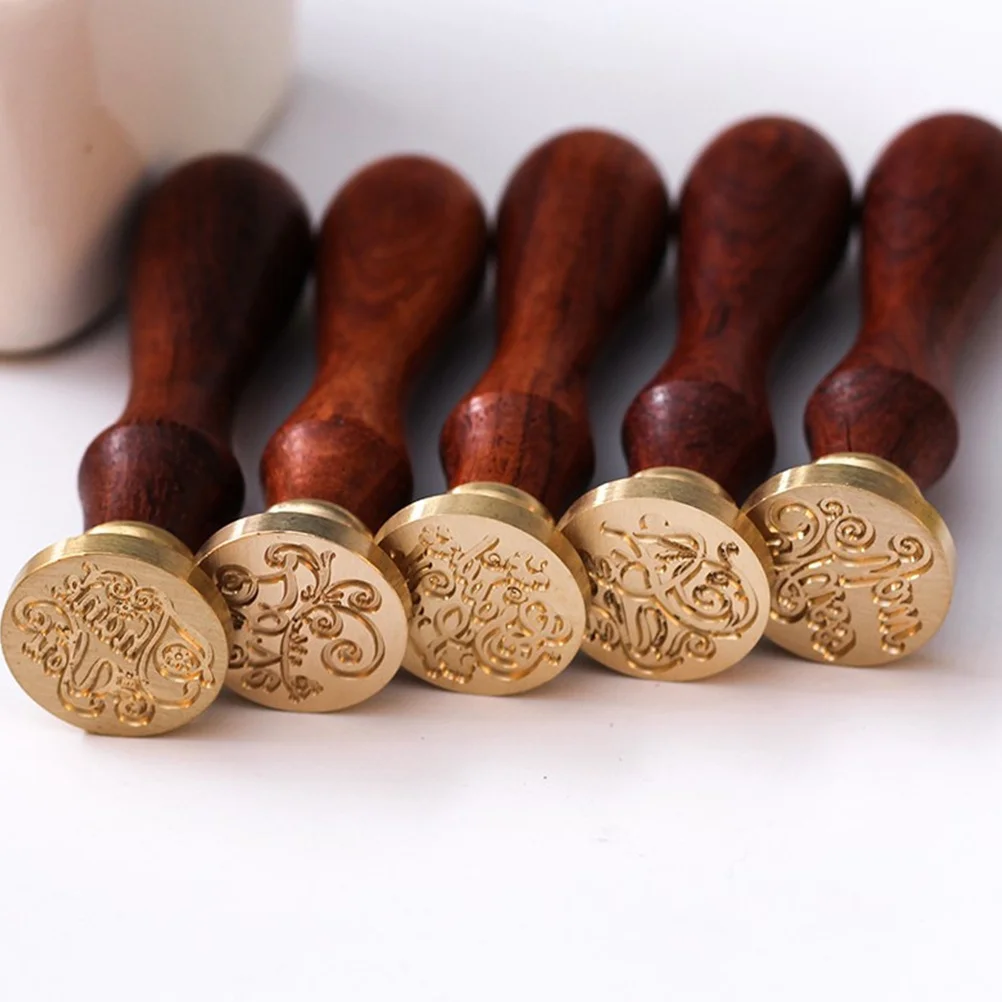 

1Pcs Wooden Handle Wax Seal Stamp Retro DIY Craft Tool for Scrapbooking Albums Journals Invitations Cards Gift Wrapping Decor