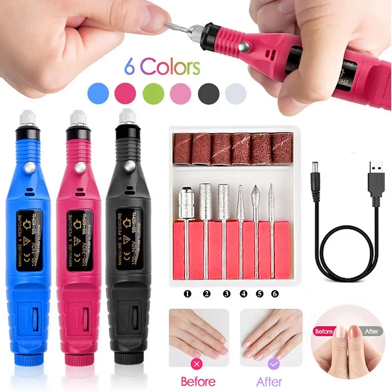 LULAA High Quality Nail Drill Machine Set Electric Nail Sander Gel Polish Remover Tools Driller Manicure Nail Accessories