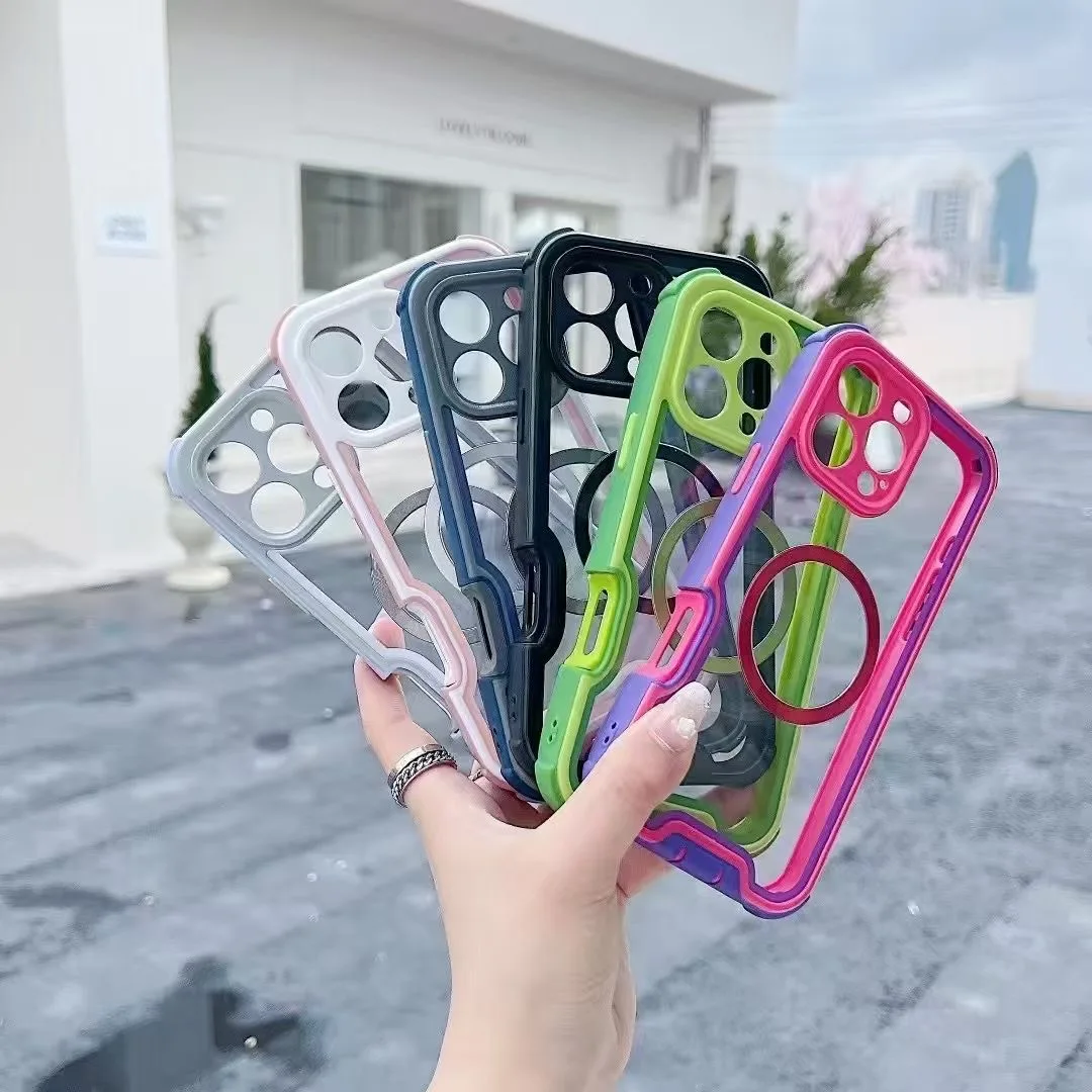 

Высококачественный прочный чехол Magsafe с четырьмя углами и защитой от падения для iPhone 16, 15, 14, 13, 12, Pro Max Plus, чехол с беспроводной зарядкой