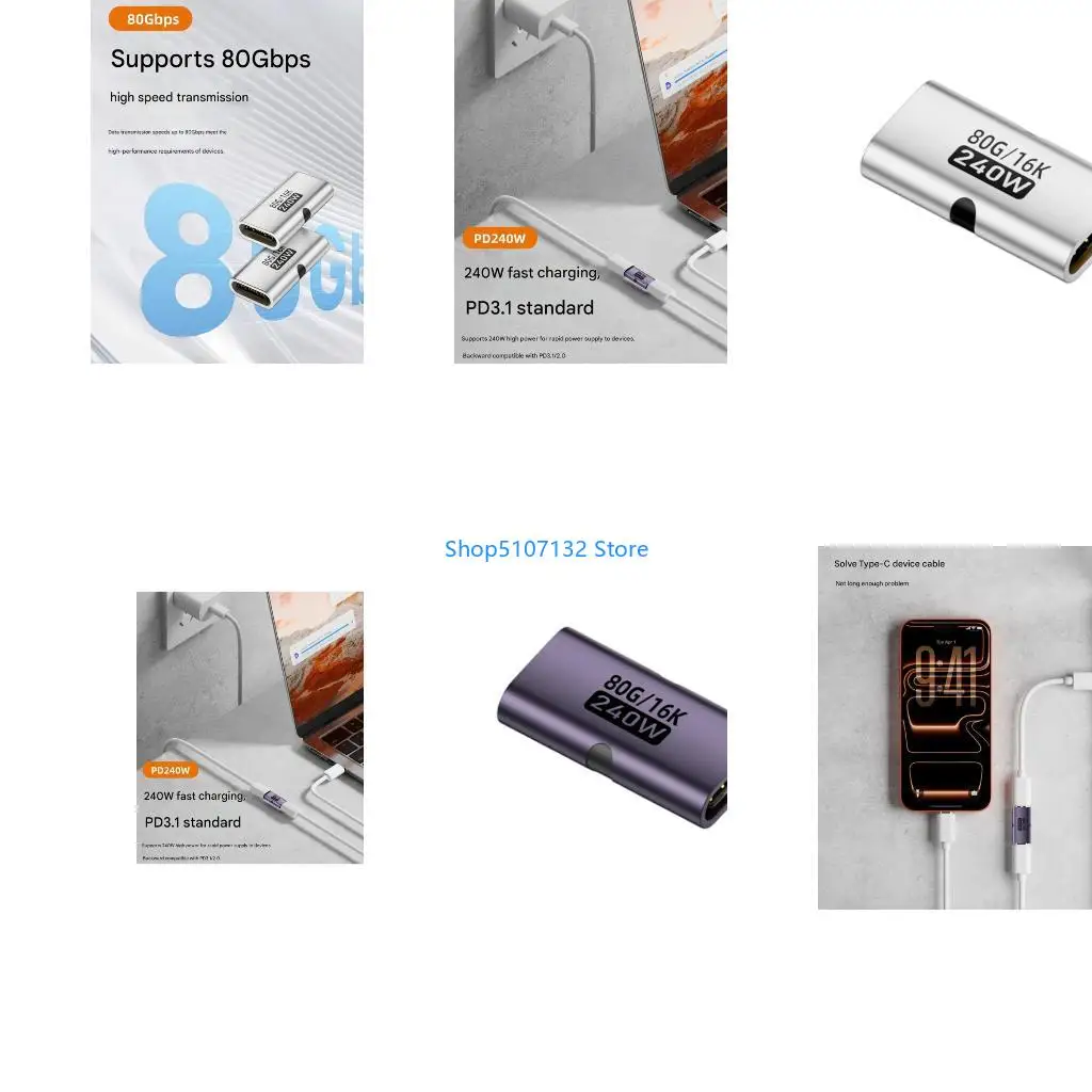 87HD Aluminum USB C Extender Fast Speed Data Transfer Professional USB C Female