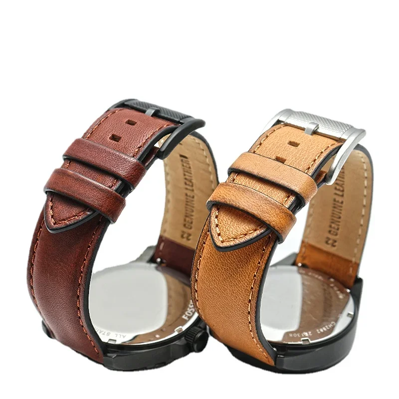 Genuine Leather Watch Strap for Fossil Timex Soft Comfortable Men Watch Band Accessories 20mm 22mm Wrist Strap