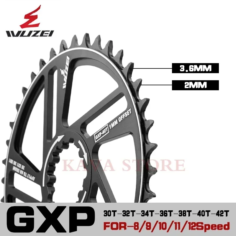 WUZEI 1mm/3mm/6mm plato compensado 30T 32T 34T 36T 38T 40T 42T manivela MTB bicicleta platos y bielas rueda de cadena para SRAM X9 XX1 X0