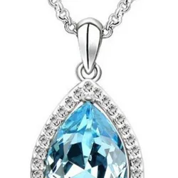 Crystal water dropshipping pendant necklace teardrop Accessories fashion jewelry charms girls birthday gifts quality shine party
