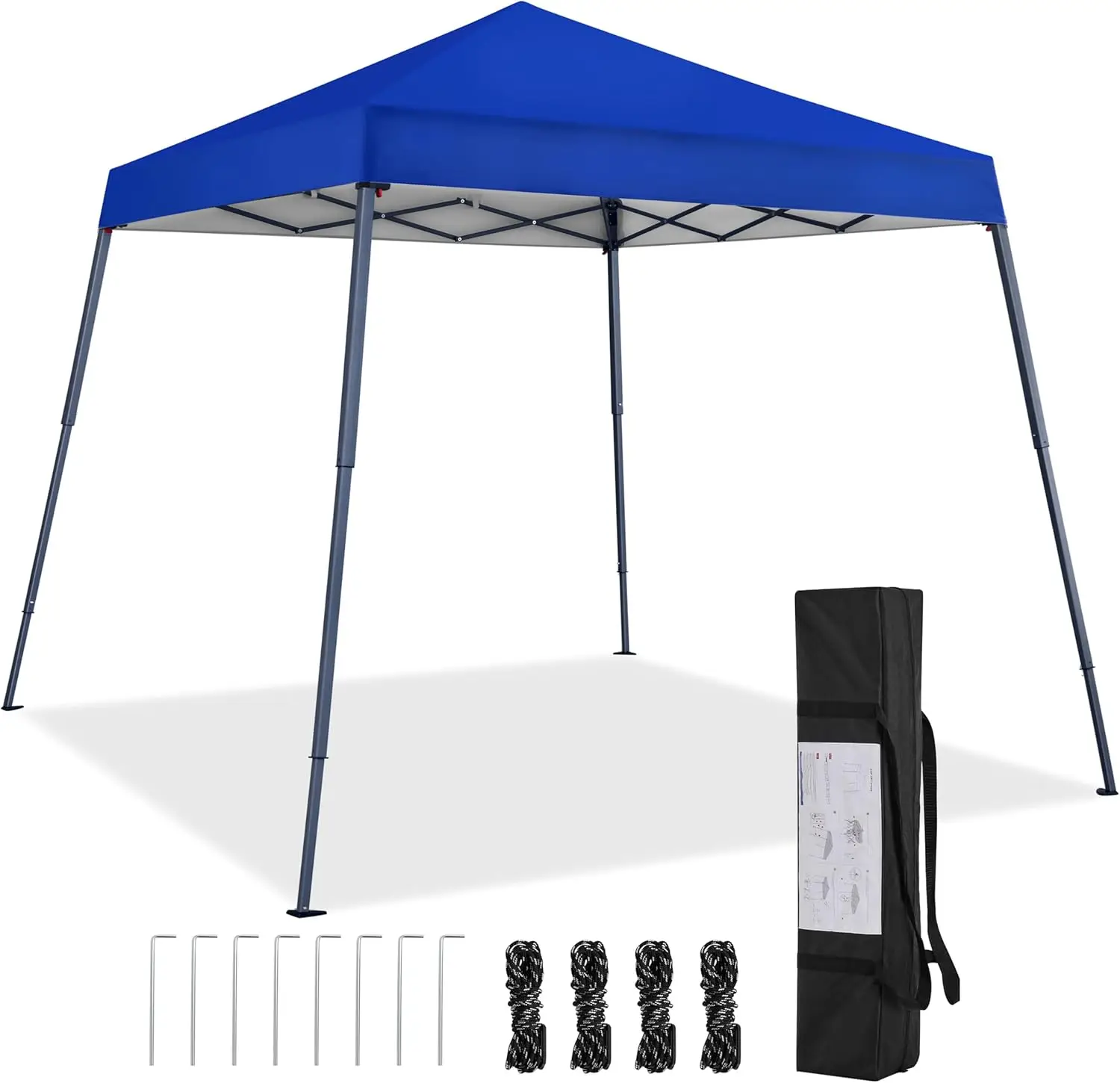 

Instant Canopy Tent,10x10 Slant Leg Easy Outdoor Pop up Canopy,Folding Portable,for Garden/Camping/Party,10x10 Base 8x8 Top,Blue