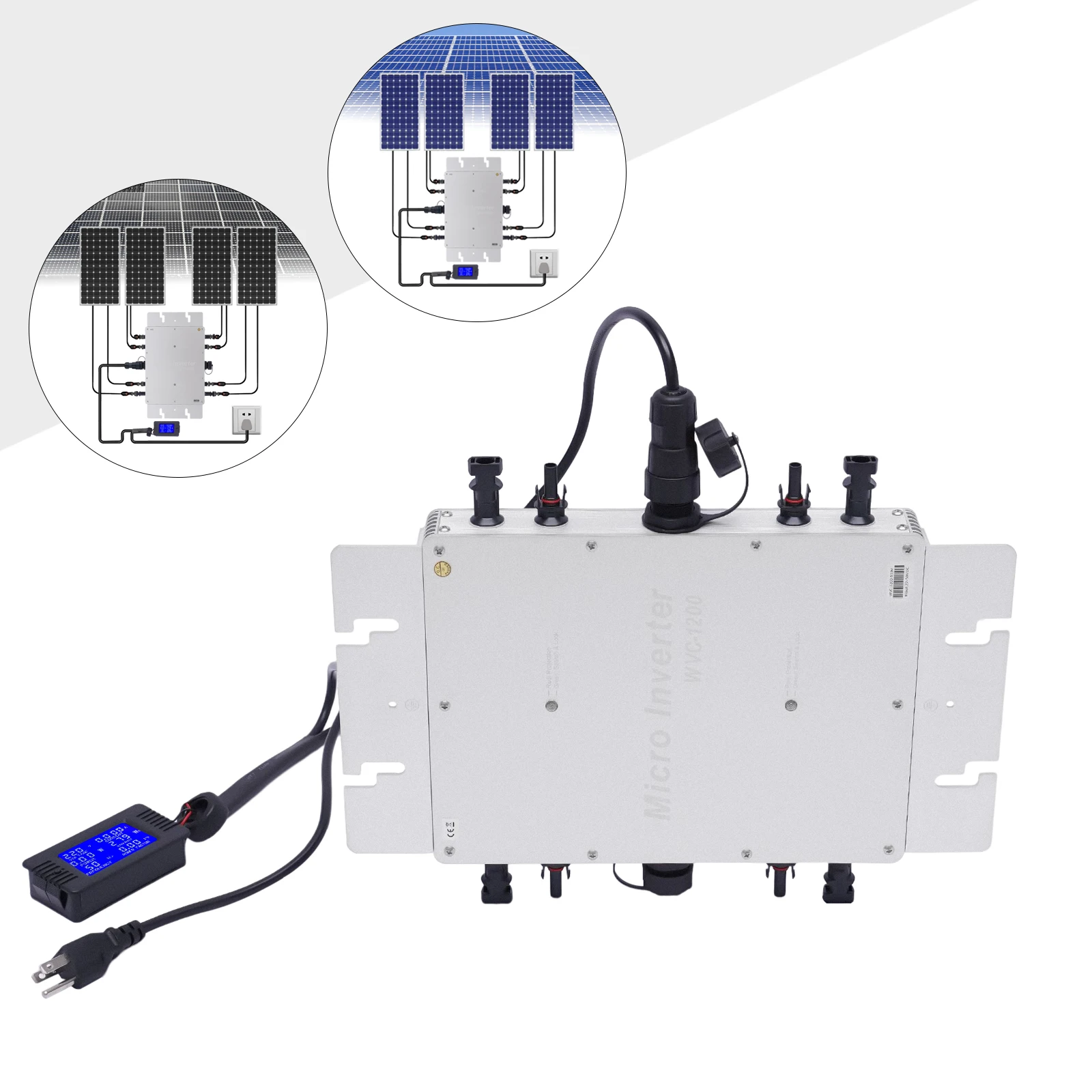 WVC-1200W Inverter per fascette a rete solare Impermeabile IP65 Convertitore a onda sinusoidale pura