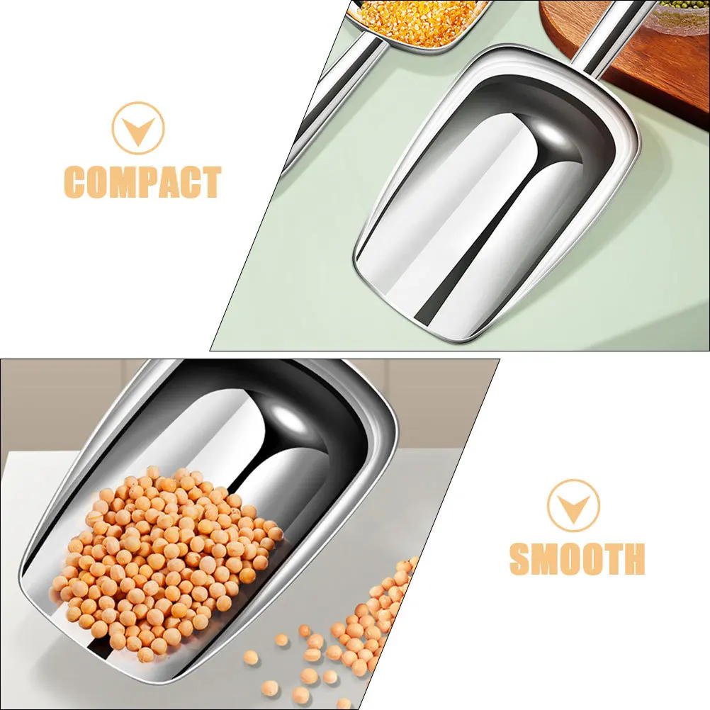 

Stainless Steel Ice Cube Kitchen Flour Scoop Food Grain Shovel Restaurant Dessert Shop Utensil Tool Kitchen Accessory