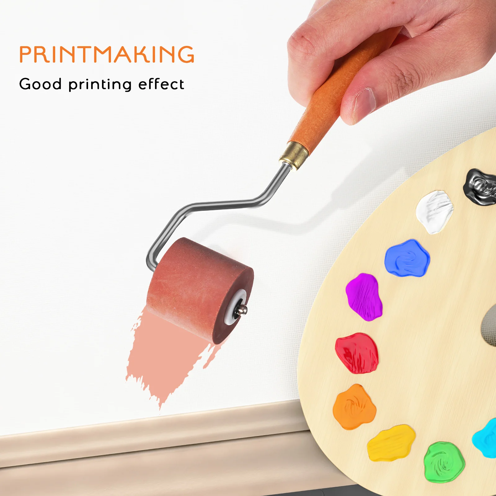 3Pcs Rubber Rollers Printmaking Craft Tools 1Cm 2Cm 3Cm Ink Stamping Glue Rolling Brush Painting Set Rubber Roller