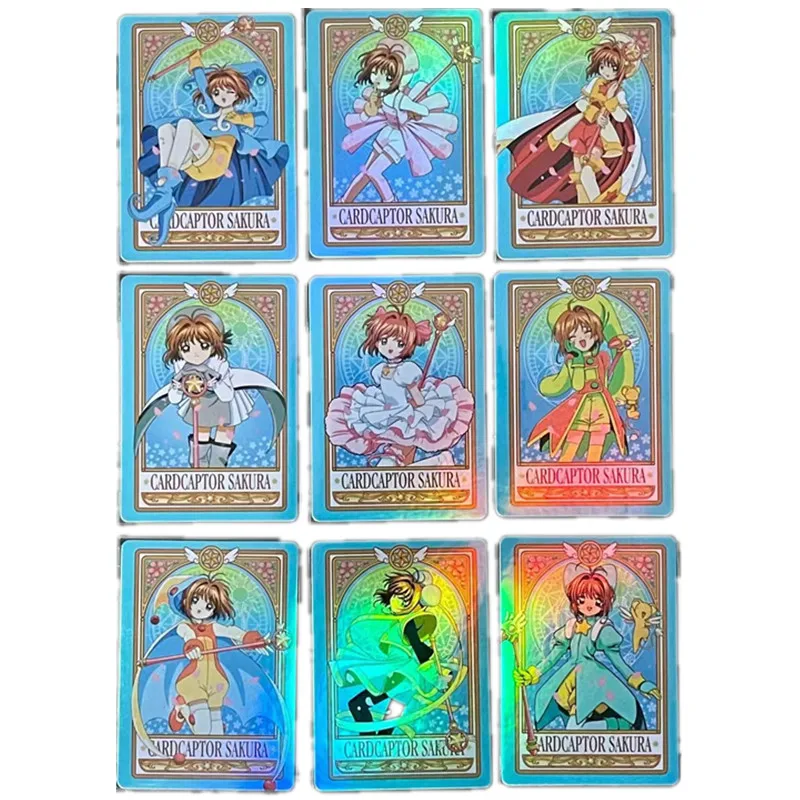 9Pcs/set Anime Cardcaptor Sakura Magic Card Beach Swimsuit Teen Girl ACG Sexy Card Toy Gift Classic Comic Game Collection Card