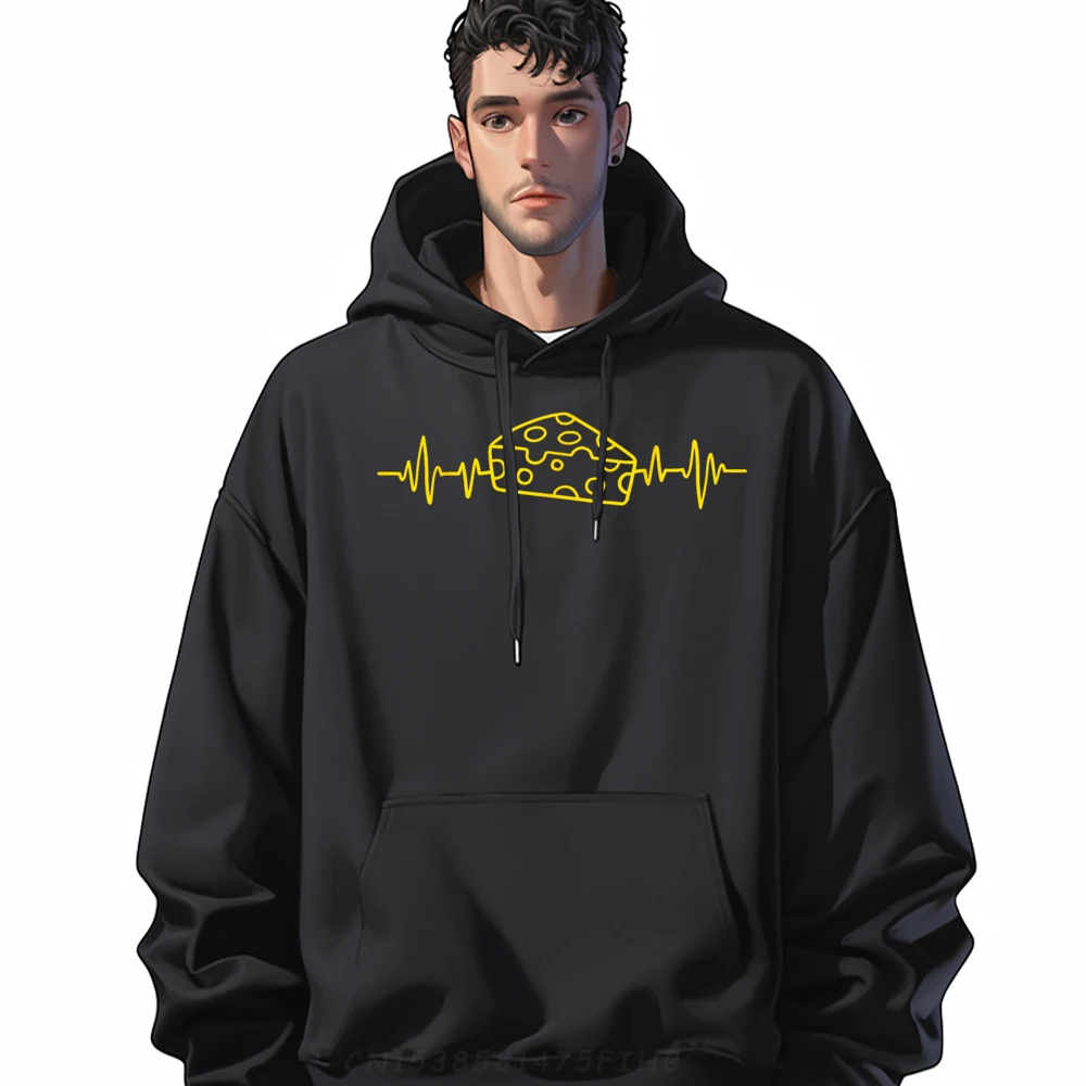 

Cheese Hoodies Outdoor Long Sleeve Family Round Collar Hoodies Slogan Hoodies For Male Christmas