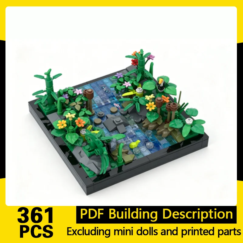 

City Street View Model MOC Building Bricks Jungle Stream Diorama Modular Technology Gifts Holiday Assemble Children Toys Suit