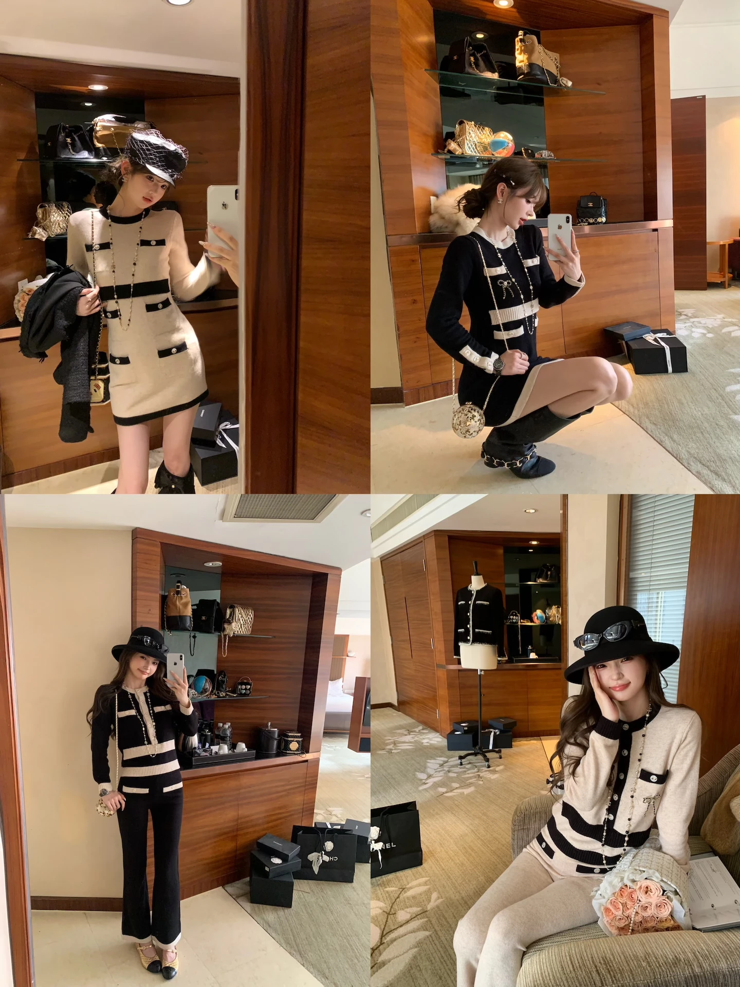 

F Boutique High Luxury Cus-Dyed 00 Camere Knitted Set Clean Fit Loose Sle Women's Sweater Cardigan Regular Thin