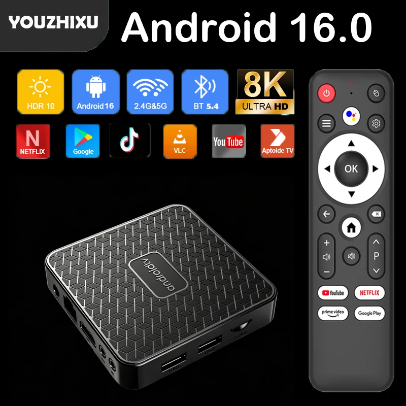 Android 16 Smart TV Box 8GB+128GB Rockchip RK3518 Google Ass