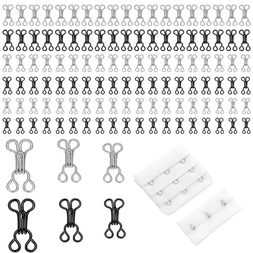 

100 комплектов крючков и застежек для одежды, металлические крючки для бюстгальтера, сменные швейные крючки для брюк, юбок, платьев, поделки для одежды своими руками