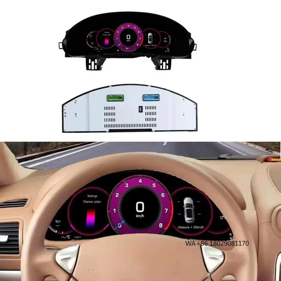 

12,3-дюймовая цифровая приборная панель для Porsche Cayenne 2002-2009, приборная панель, виртуальный кабин, ЖК-дисплей, приборная панель, спидометр