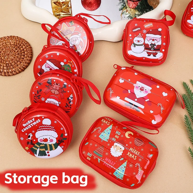 Snowman Cable Candy Storage Bag Earphone Coin Zipper Cable Organizer Headphone Data Cable Personality Storage Box Holiday Gift