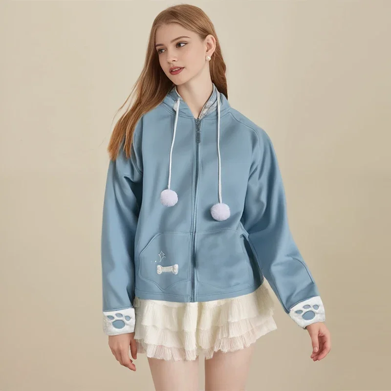 

Women clothing Sweatshirts Subculture Cat-ear Hooded Shirt Autumn Harajuku Style Kawaii Women's Clothes Fashion Casual Hoodies