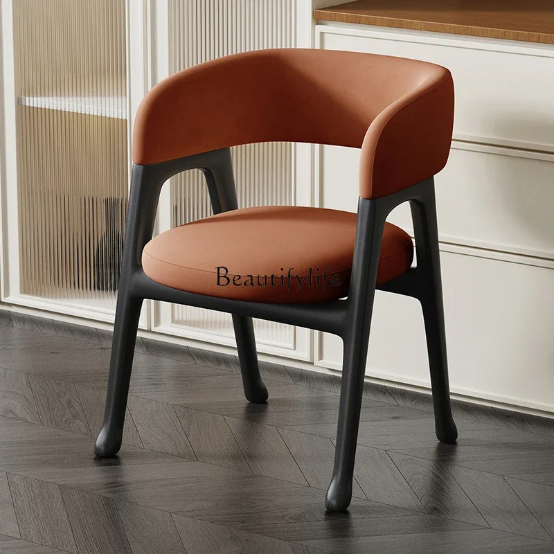 LYY light luxury dining chair matte cloth home simple modern restaurant designer comfortable back chair