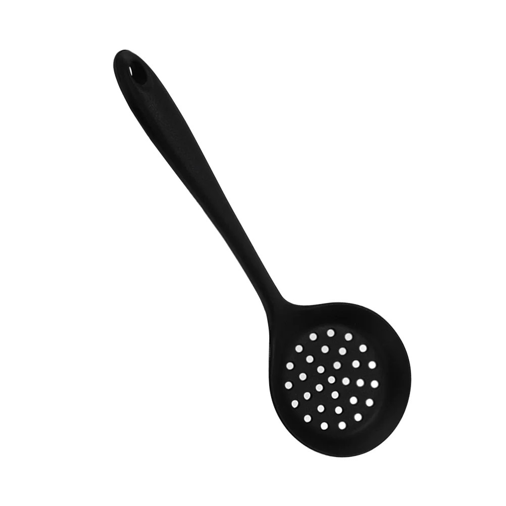 Mesh Strainer Hot Pot Spoon Soy Milk Soup Ladle Bar Silicone Colander Red Slotted