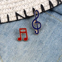 2 Pcs/set Creative Cartoon Musical Note Enamel Brooches Pins Fashion Metal Badges Clothes Decoration Music Brooch High Quality
