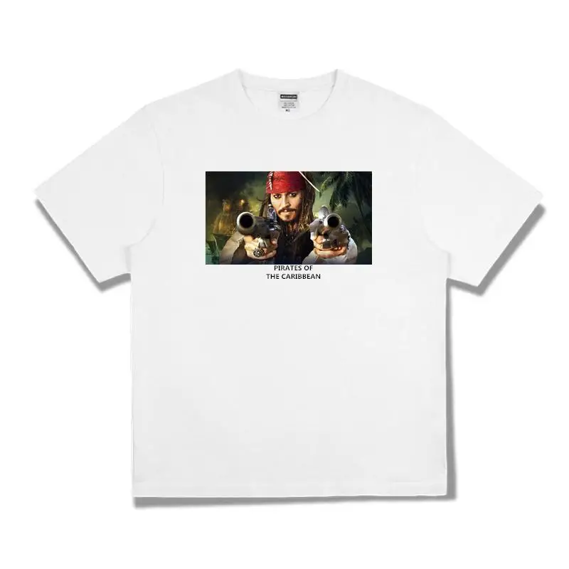 

Disney Pirates of The Caribbean Captain Johnny Depjack T-Shirt Short Sleeve Loose Cotton Men's and Women's Casual Short Sleeve