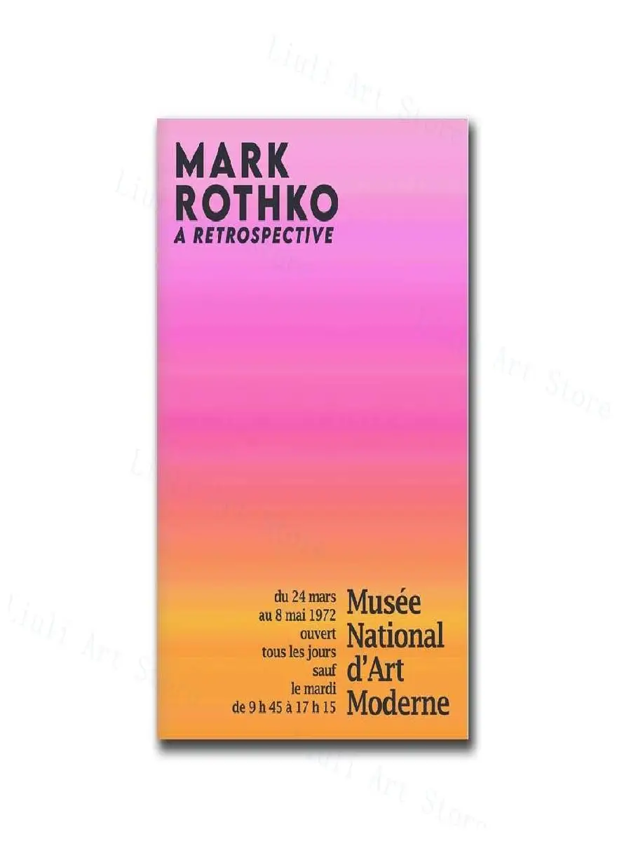 Mark Rothko  Yayoi Kusama Abstract Art Print  Blue Pink Yellow Vintage Exhibition Poster for Home Wall Decor MuseumStyle Paintin