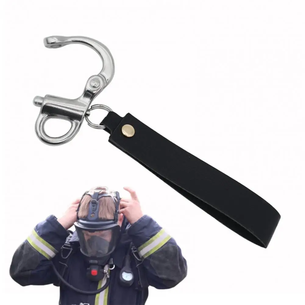 Sturdy Material Lanyard Release Firefighter Quick Release Shackle Set with Leather Handle 1000kg Load Capacity for Emergency