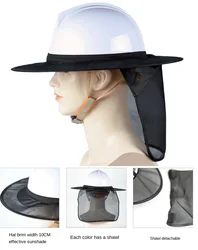 Construction Safety Reflective Hard Hat Neck Shield Helmet Sun Shade Reflective Stripe Kit Summer Sun Protection Prevent Sunburn