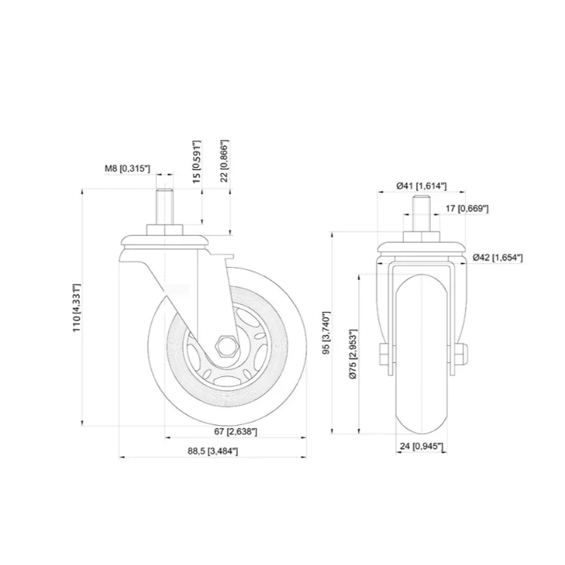 Imagem -03 - Screw Roller Ice Wheel Rodízio Mudo Universal Eletroforese Equipamento de Entretenimento m8 M10 Packs pu