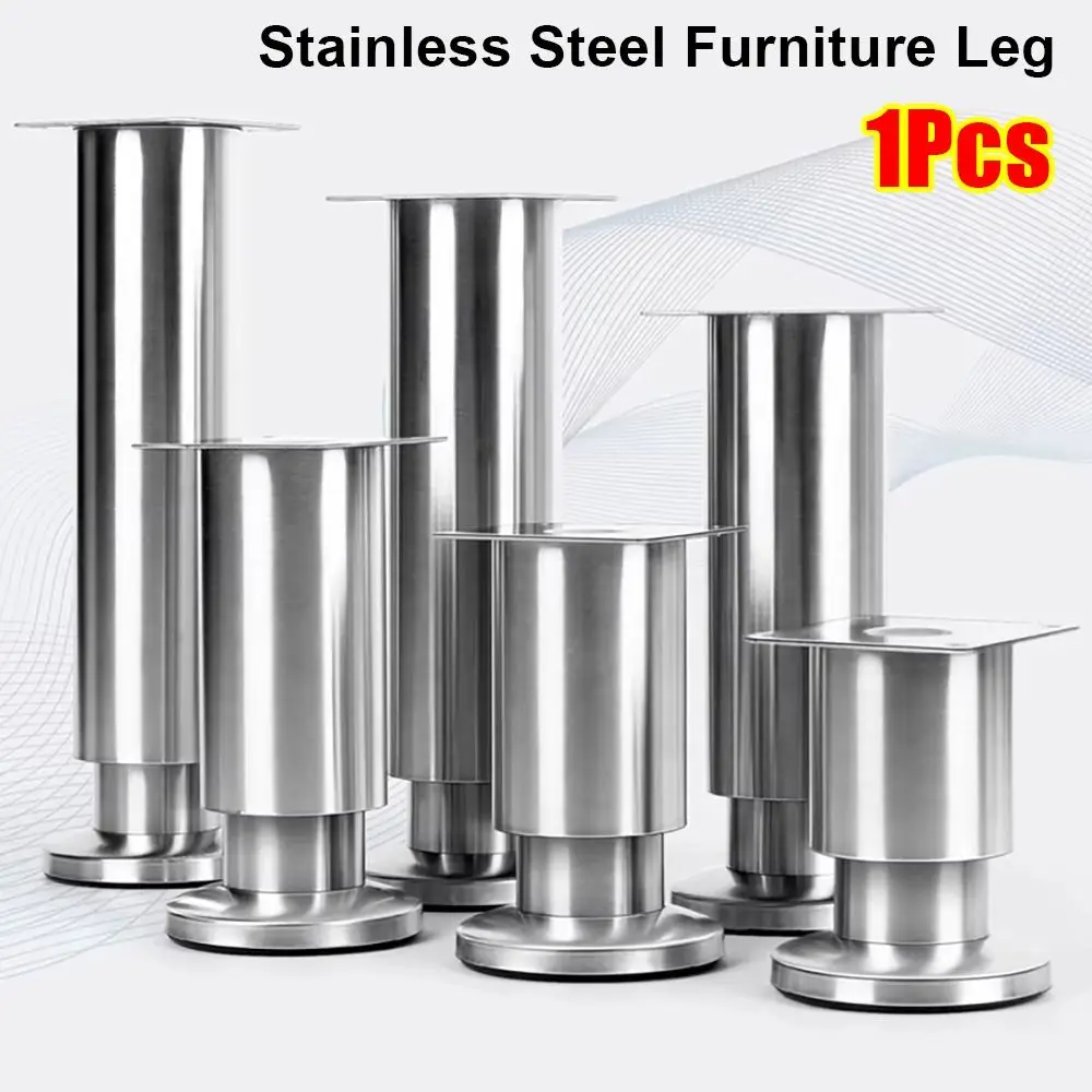 

1Pcs Durable Height Adjustable Furniture Leg Thickened Stainless Steel Kitchen Cabinet Sofa Legs Replacement Round Support Stand