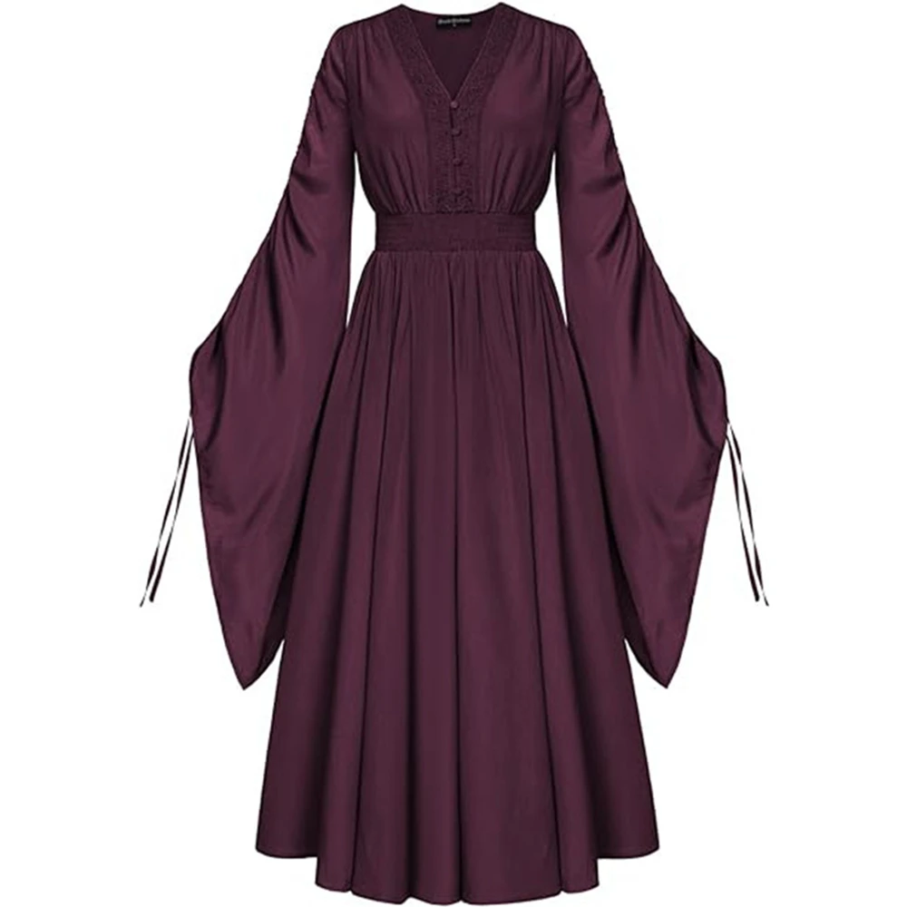 Платье эпохи Возрождения для женщин, винтажное средневековое платье с пышными рукавами, сорочка