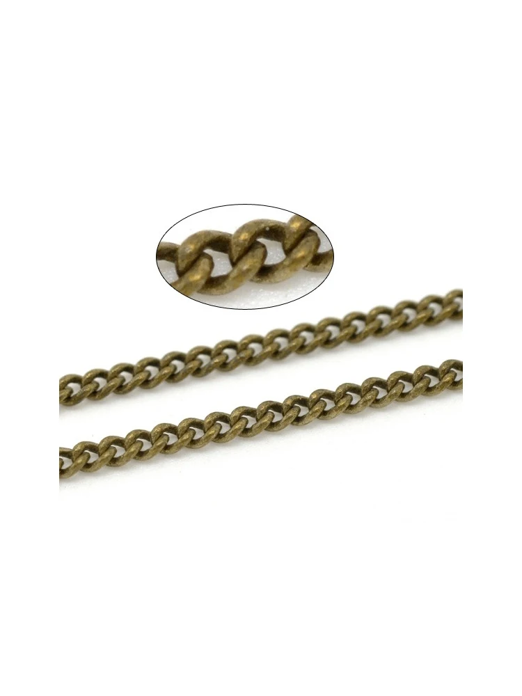 Stop żelaza lutowane Link łańcuszek ustalenia Antique Bronze kolor łańcuszki metalowe DIY Making naszyjnik bransoletki biżuteria 3x2mm,5M — zdjęcie 2