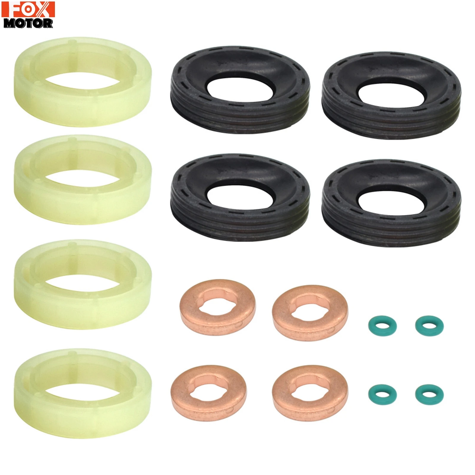 ORING FUEL INJECTOR SEAL WASHER SET FOR CITROEN BERLINGO C3 C4 PICASSO PEUGEOT 207 307 407 2008 2009 2010 2011 2012 2013 1.6HDI