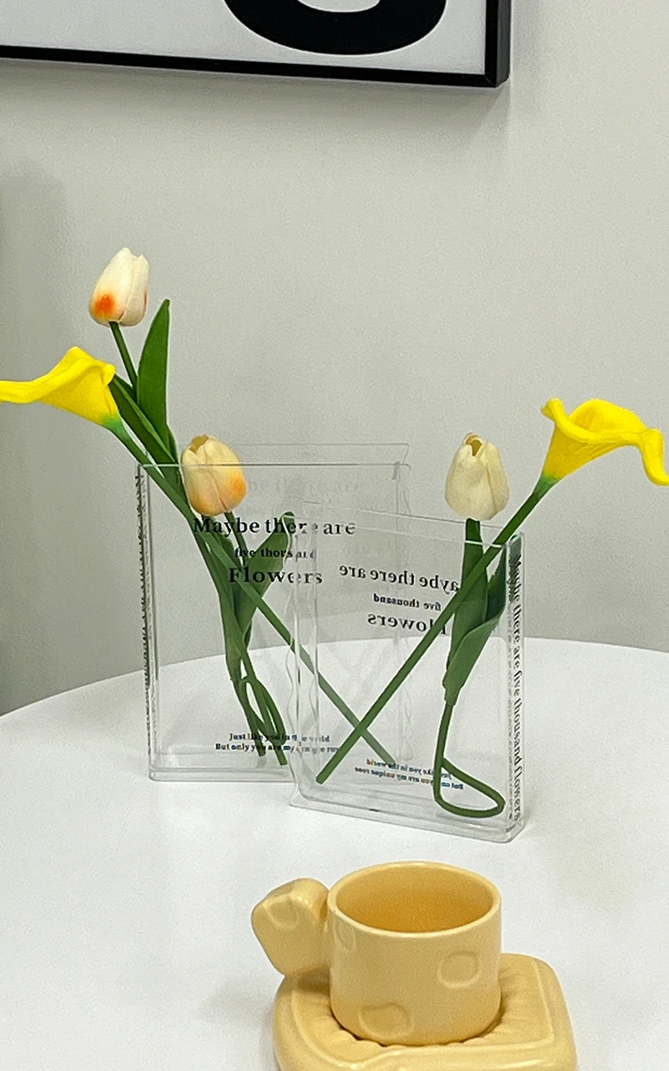 Nordic ins acrylic small apartment entrance ornaments home decoration desktop creative book vase