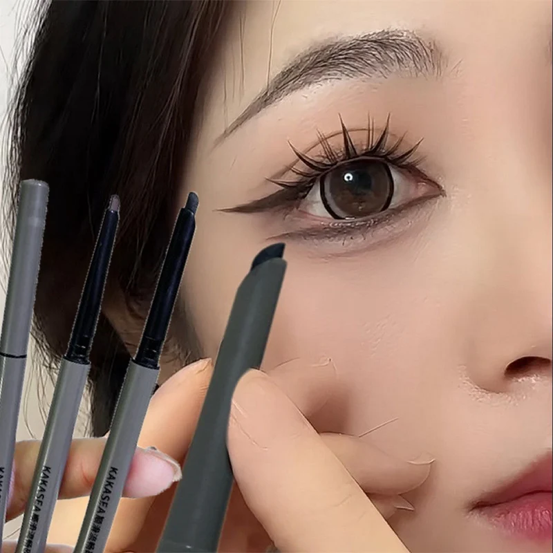 قلم تحديد عيون جل مقاوم للماء ومقاوم للتلطخ، لون بني عنابي، تطبيق سلس للمظهر الطبيعي، يدوم طويلاً