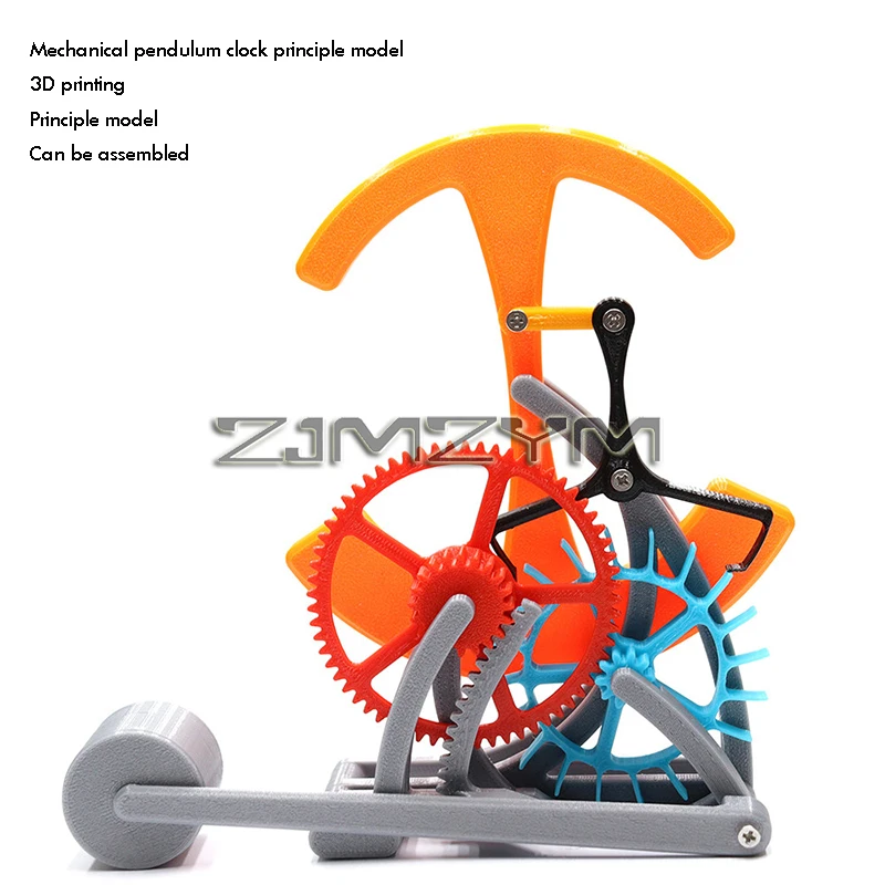 Mechanical Clock Principle Model 3D Printed DIY Assembly Kit Large Pendulum Gear Set Science Teaching Equipment for Classroom