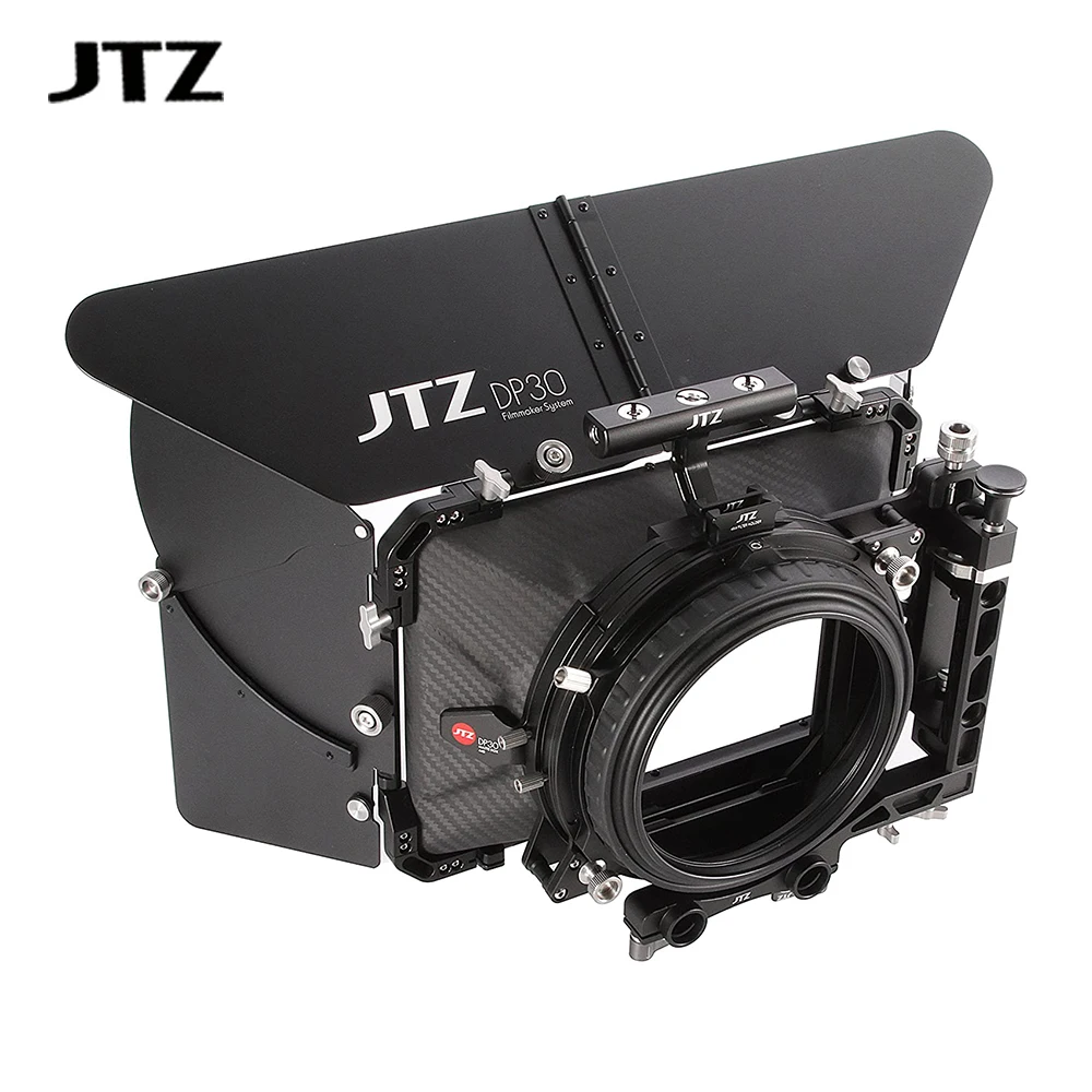 JTZ DP30 Matte Box Cine Lens Carbon Fiber 4x4 Swing-Away Matte Box with 15mm/19mm Rod Rail Rig for Sony FS5 FS7 ARRI RED Camera