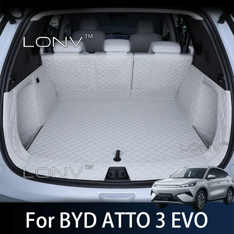 For BYD ATTO 3 EVO 2026 2027 Car Trunk Mat Boot Mat Liner Cargo Protection Leather Full Coverage Car Boot Cover Pad Accessories
