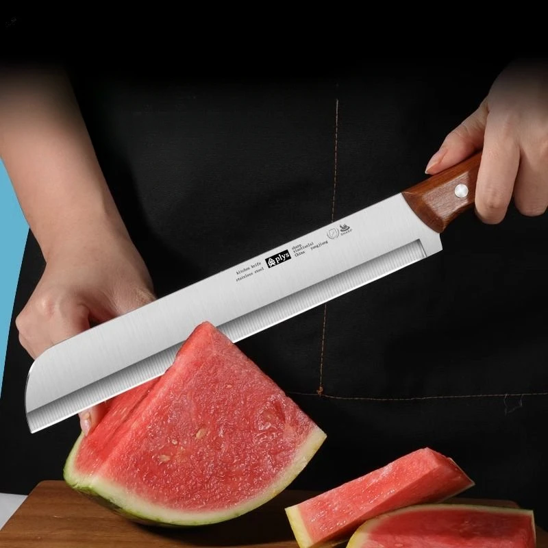 Commercial fruit knife household watermelon cutting special artifact large plus long stainless steel fruit  sharp knife