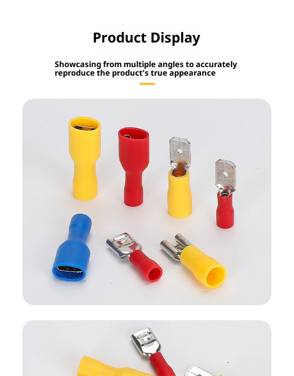 Flachstecker-Crimpklemmen 2,8 4,8 6,3 mm Isolierte Stecker und Buchsen für Kabelverbindungen FDD/MDD/FDFD für Schnellverbindungskabel – Detail 10