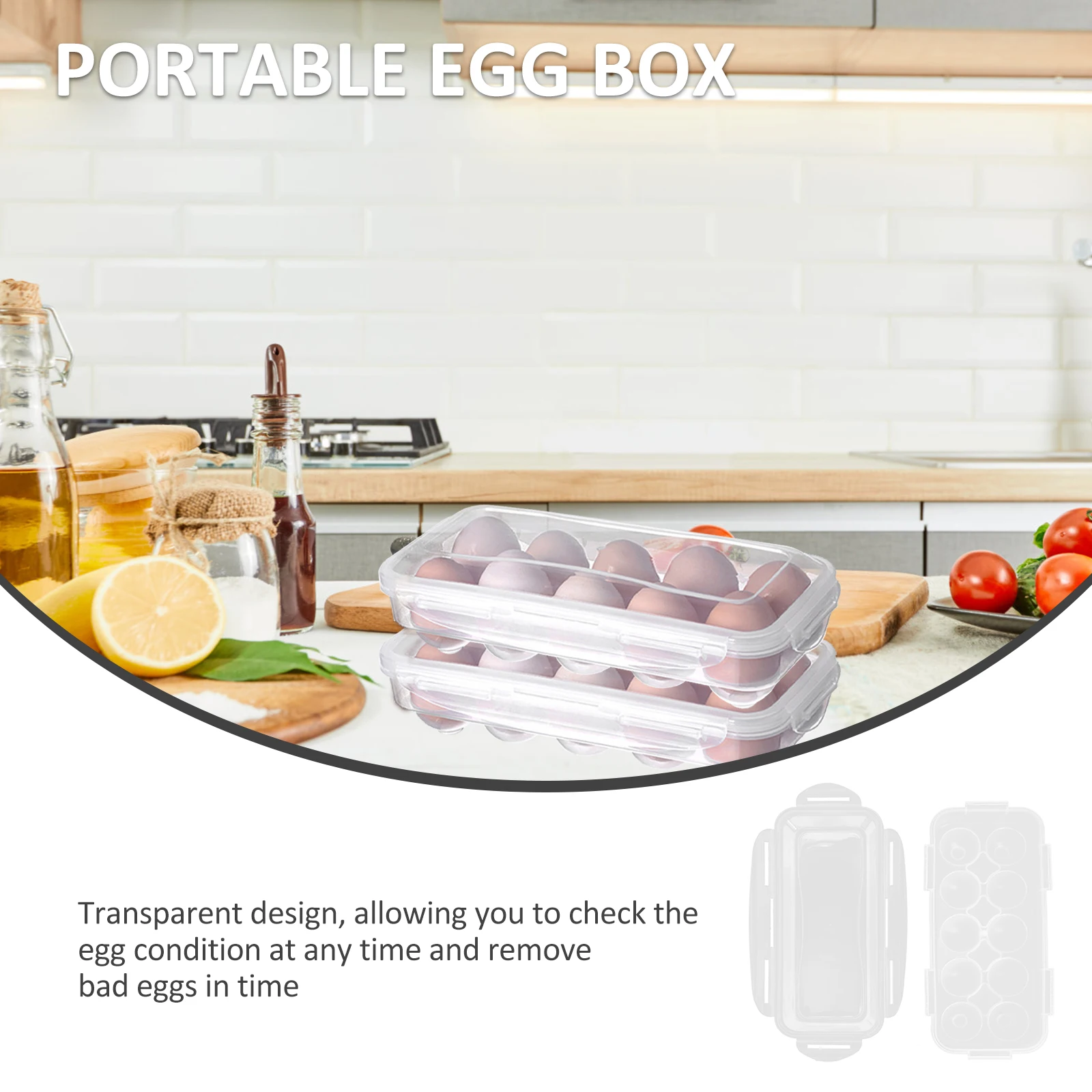 

Refrigerator Egg Holder Storage Box with Lid Quail Fridge Organizer for Kitchen Travel