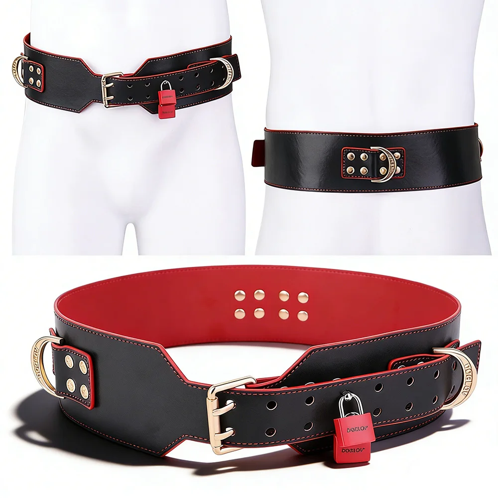FRKO Erotic Sexy Men Waist Harness Belt PU Body Lock Belt Adult Games BDSM Restraint Sex Toys Couples Stain Support Belt Kinky