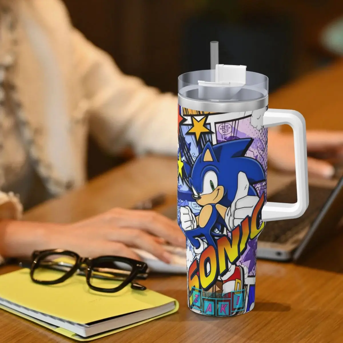 S-Sonic The Hedgehog Stainless Steel Tumbler Travelist Mugs Cup 40oz Coffee Mug Heat Preservation Cold Drink Milk Water Bottle