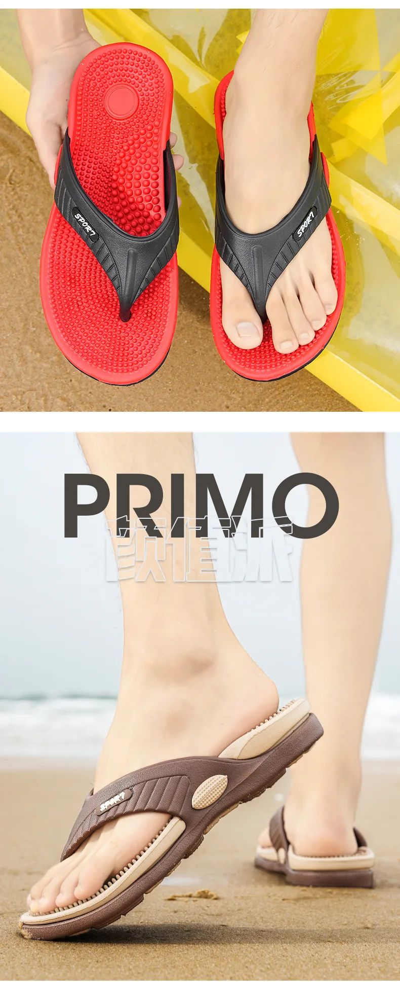 Kontrastfarben, Massage, rutschfeste Flip-Flops, schnelltrocknend und bequem, Strandsandalen, Sommer-Flip-Flops, modische Hausschuhe. – Detail 13