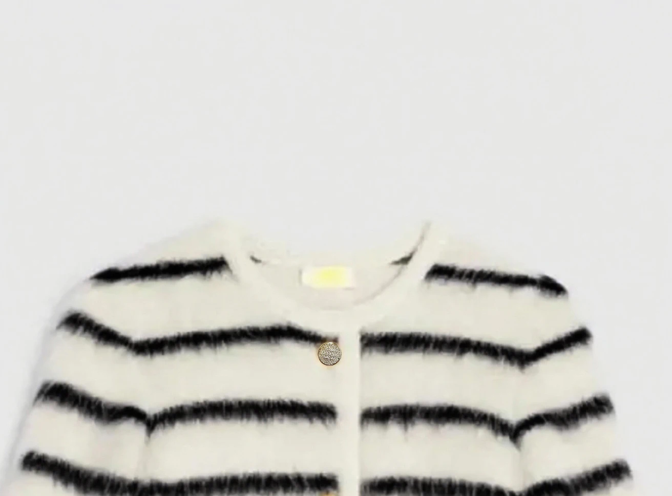 Gestreept gebreid pluche damesvest, elegant en geschikt voor kantoormedewerkers, herfst- en winterstijl